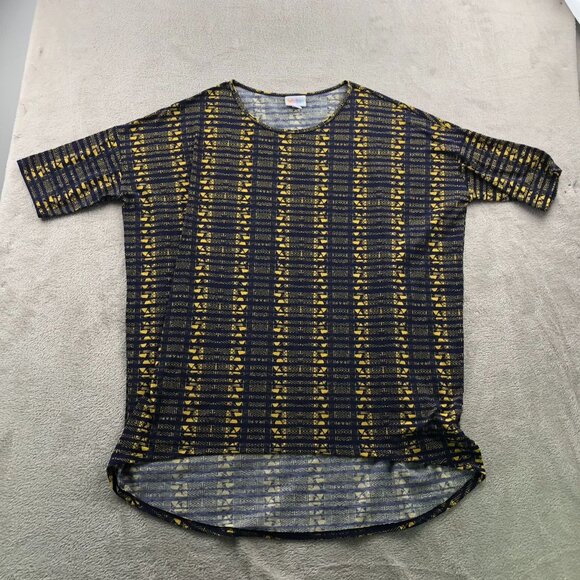 Lularoe Women T-Shirt Large Short Sleeve Geometric High Low Tunic Top Casual Y2K - Picture 7 of 8